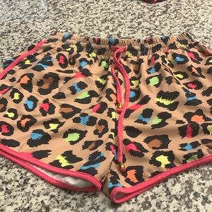 Jess Lea Rainbow Leopard Print, Tan Background